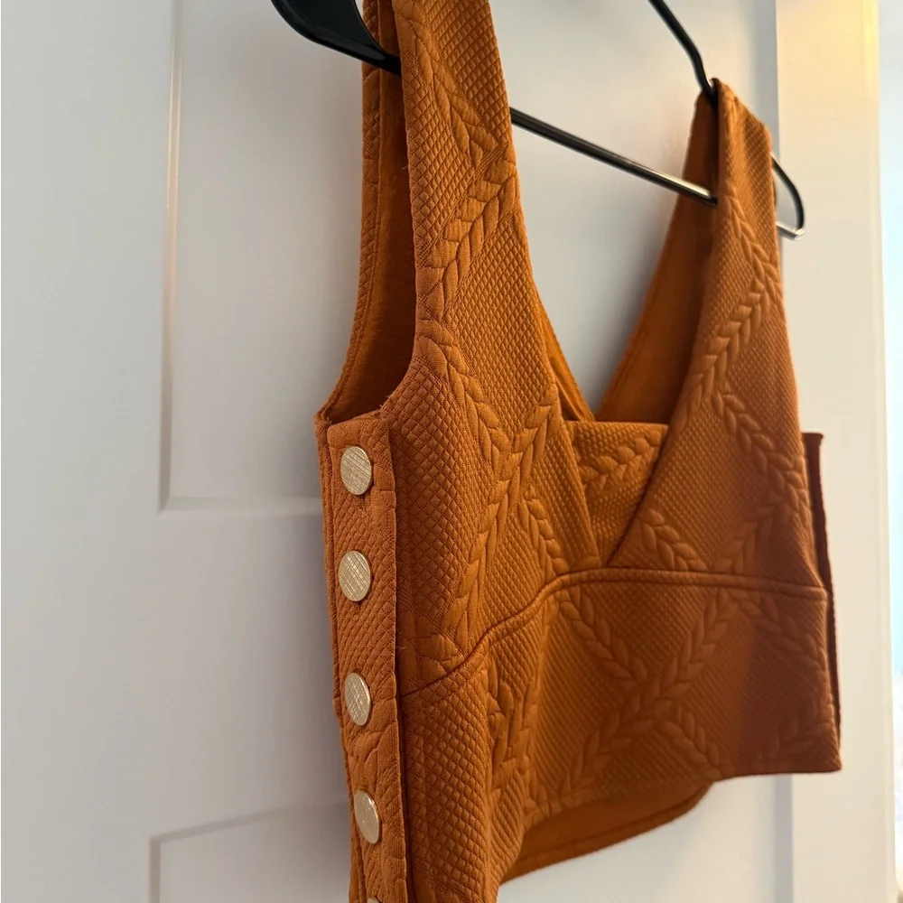 Maeve Rust Textured Tank Top - Picture 3 of 3
